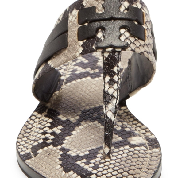 Tory Burch Leigh Snake Print Leather Thong Sandal - Picture 10 of 10